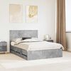 vidaXL Bedframe met lade Beton Grijs 135 x 190 cm Ingenieurshout