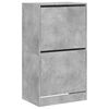vidaXL Schoenenkast met 2 klaplades 60x42x108 cm betongrijs