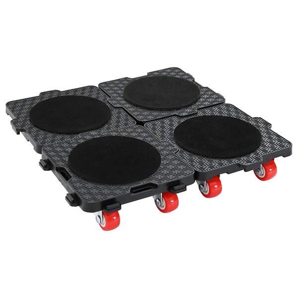 vidaXL Meubelrollers 4 st met lifter 13,5x13,5x4,2 cm 300 kg zwart