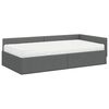vidaXL Hoekbedframe met Matras Anders met hoofdeinde 2 pcs Grijs Stof