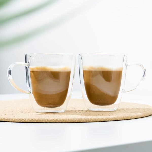 HI Cappuccinoglazenset 2-delig 270 ml transparant