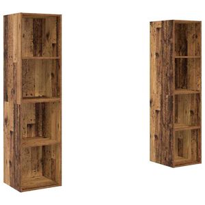 vidaXL Tv-meubelset 2 pcs Bruin 37 x 37 x 142,5 cm Bewerkt hout