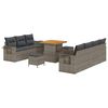 vidaXL Tuin Sofa Set met kussen 10 pcs Grijs poly rattan