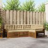 vidaXL Buiten bankenset met kussen 4 pcs Natuurlijk en Beige