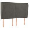 vidaXL Hoofdbord met randen 147x23x118/128 cm fluweel donkergrijs