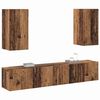 vidaXL Wand tv-kast Wandgemonteerd 3 pcs Oud Hout Bewerkt hout