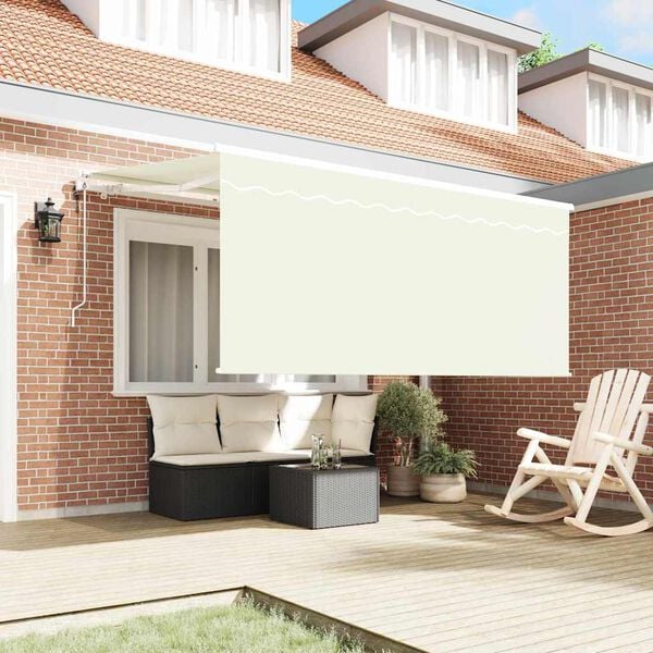 vidaXL Inklapbaar Zonnescherm Cr&egrave;me 300 x 200 cm