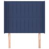 vidaXL Hoofdbord met randen 103x16x118/128 cm stof blauw