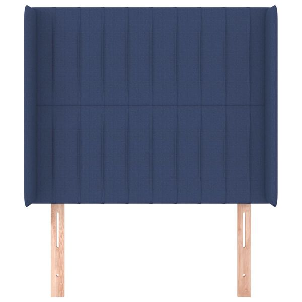 vidaXL Hoofdbord met randen 103x16x118/128 cm stof blauw