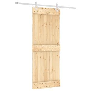 vidaXL Schuifdeur 80 x 210 cm Massief Grenenhout (Niet-Behandeld)
