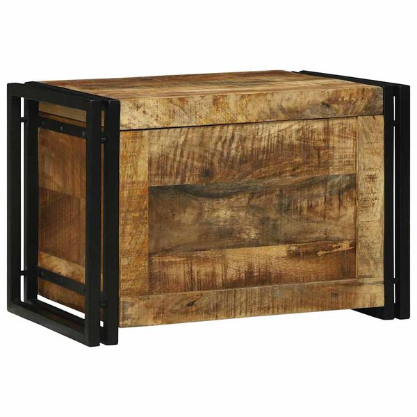 vidaXL Opbergbox Bruin en zwart 60 x 40 x 41 cm Massief Mango Hout