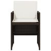 vidaXL 5-delige Tuinset met kussens poly rattan bruin