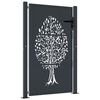 vidaXL Poort 100x125 cm met boomontwerp staal antracietkleurig