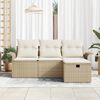 vidaXL Tuin Sofa Set met kussen 4 pcs Beige en Cr&egrave;me poly rattan