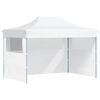 vidaXL Partytent met 3 zijwanden inklapbaar 280x410x315 cm staal wit