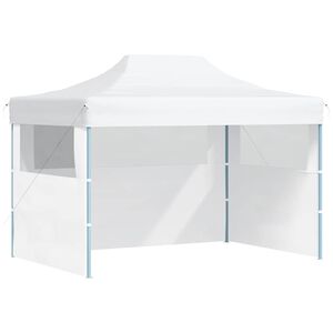 vidaXL Partytent met 3 zijwanden inklapbaar 280x410x315 cm staal wit