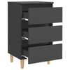 vidaXL Nachtkastjes 2 st met massief houten poten 40x35x69 cm grijs