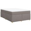 vidaXL Boxspring met matras stof taupe 140x200 cm