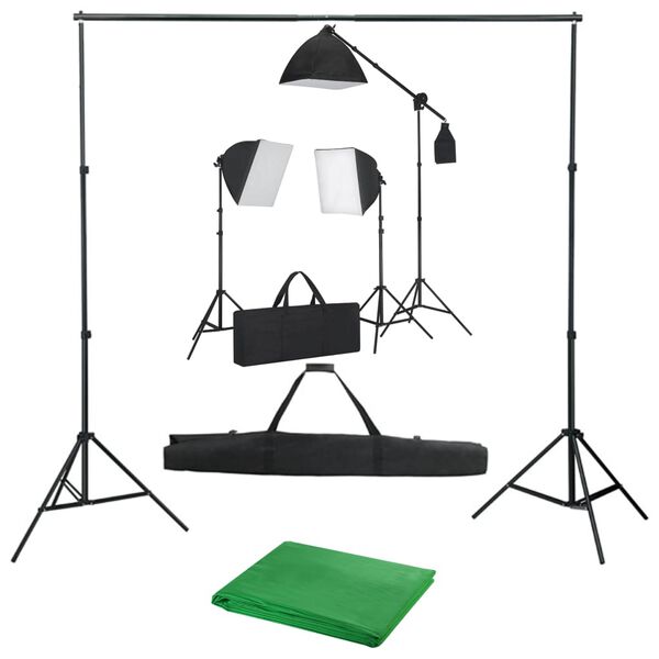 vidaXL Fotostudioset met softboxlampen en achtergrond