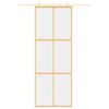 vidaXL Schuifdeur 76x205 cm helder ESG-glas en aluminium goudkleurig