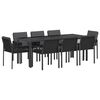 vidaXL Tuin eettafelset 9 st Zwart 200 x 80 x 73 cm poly rattan