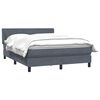 vidaXL Boxspring met matras fluweel donkergrijs 160x220 cm