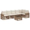 vidaXL Tuinbankenset 7 pcs Beige en Cr&egrave;me Wit poly rattan