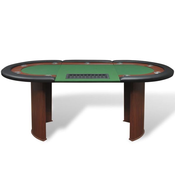 vidaXL Pokertafel voor 10 personen met dealervak en fichebak groen
