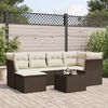 vidaXL 7-delige Loungeset met kussens poly rattan bruin