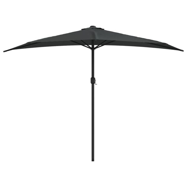 vidaXL Balkonparasol half met aluminium paal 300x155 cm antraciet