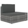 vidaXL 5-delige Loungeset met kussens poly rattan grijs