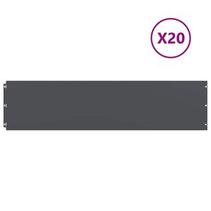 vidaXL Gazonranden 20 st 25x103 cm koudgewalst staal antraciet