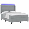 vidaXL LED Box Spring Bed met matras Lichtgrijs 140 x 200 cm Stof