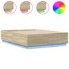 vidaXL Bedframe met LED-verlichting sonoma eikenkleurig 135x190 cm