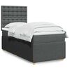 vidaXL Boxspring met matras stof donkergrijs 100x200 cm