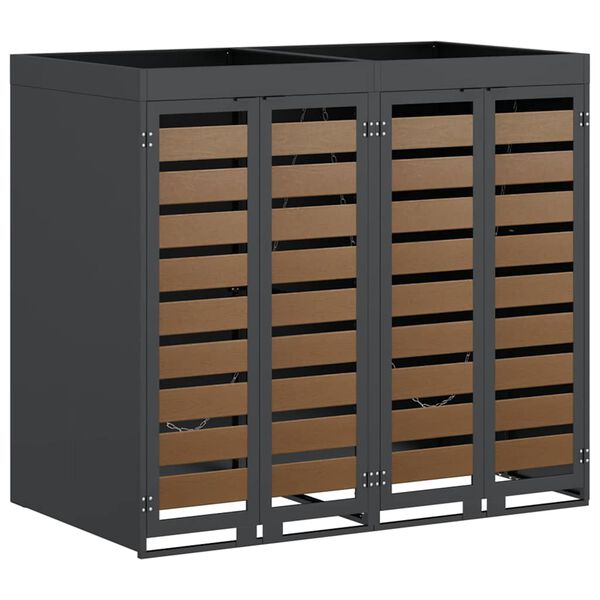 vidaXL Wieltjesbakopslag voor 3 bakken Antraciet 340 x 77.5 x 115.5 cm