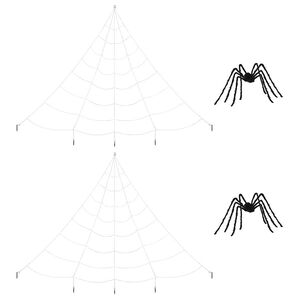 vidaXL Halloween spindecoratie met webben 2 pcs Zwart en wit Polyester