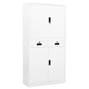 vidaXL Kantoorkast 90x40x180 cm staal wit