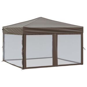 vidaXL Partytent inklapbaar met zijwanden 3x3 m taupe