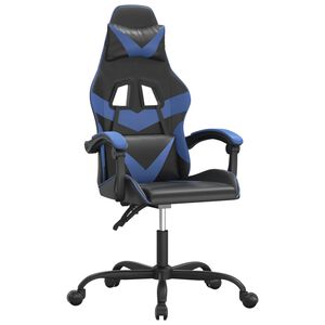 vidaXL Gamestoel kunstleer zwart en blauw