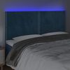 vidaXL Hoofdbord LED 180x5x118/128 cm fluweel donkerblauw