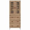 vidaXL Highboardkast met plank 2 pcs Artisan Eiken Bewerkt hout
