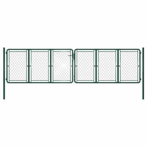 vidaXL Tuinpoort staal 400x125 cm groen