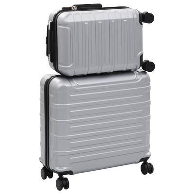 vidaXL 2-delige Harde kofferset ABS zilverkleurig