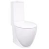 vidaXL Toilet met afvoer achter keramiek wit
