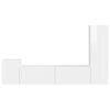 vidaXL Tv-meubelset Wandgemonteerd 4 pcs Hoogglans wit Bewerkt hout