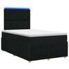 vidaXL LED Boxspring Bed met Matras Zwart 120 x 190 cm Stof