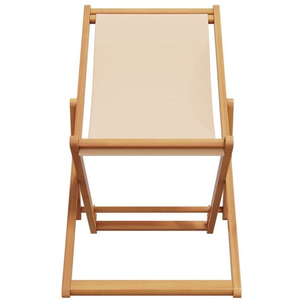 vidaXL Strandstoel inklapbaar massief eucalyptushout en stof beige