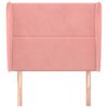vidaXL Hoofdbord met randen 103x23x118/128 cm fluweel roze
