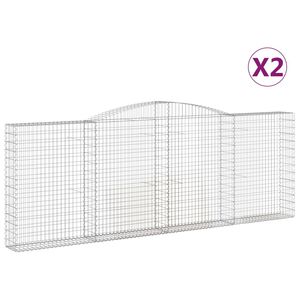 vidaXL Schanskorven 2 st gewelfd 400x30x140/160 cm ijzer